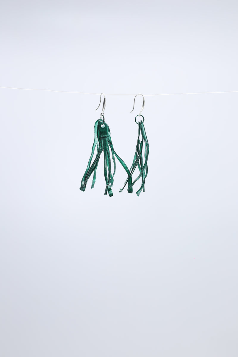 Aqua Willow tree earring - Hand painted red - Jianhui London