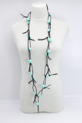 Round Beads & Beads on Leatherette Chain Necklaces Set - Jianhui London