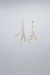 Aqua Willow tree earring -  Hand gilded green - Jianhui London