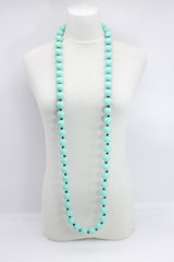 Round Beads & Beads on Leatherette Chain Necklaces Set - Jianhui London