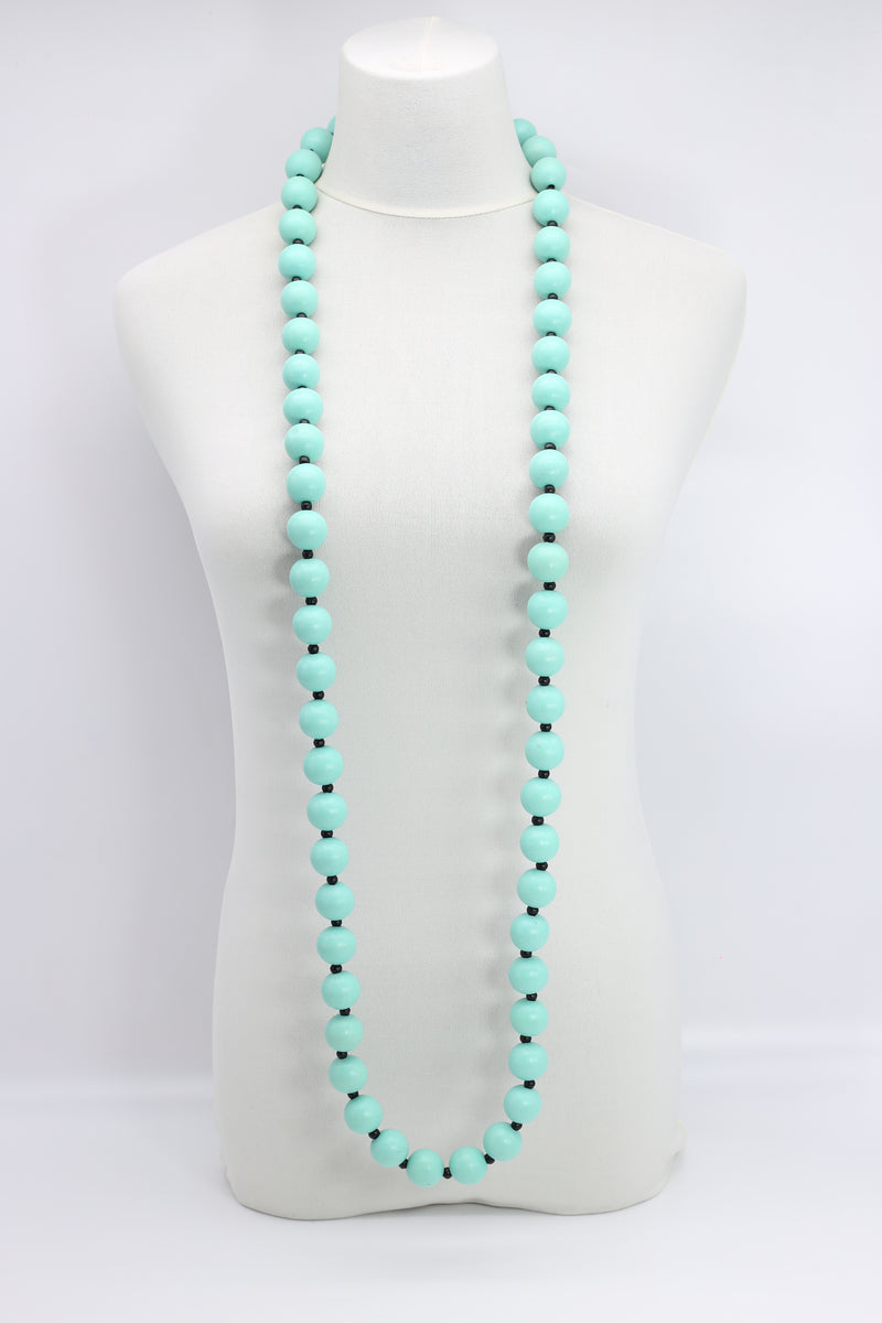 Round Beads & Beads on Leatherette Chain Necklaces Set - Jianhui London