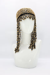 Hand Crocheted Wooden Beads Hat With Tassels - Jianhui London