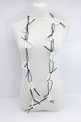 Triangular Paper Straw on Leatherette Chain Necklaces - Jianhui London