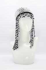 Hand Crocheted Wooden Beads Hat With Tassels - Jianhui London