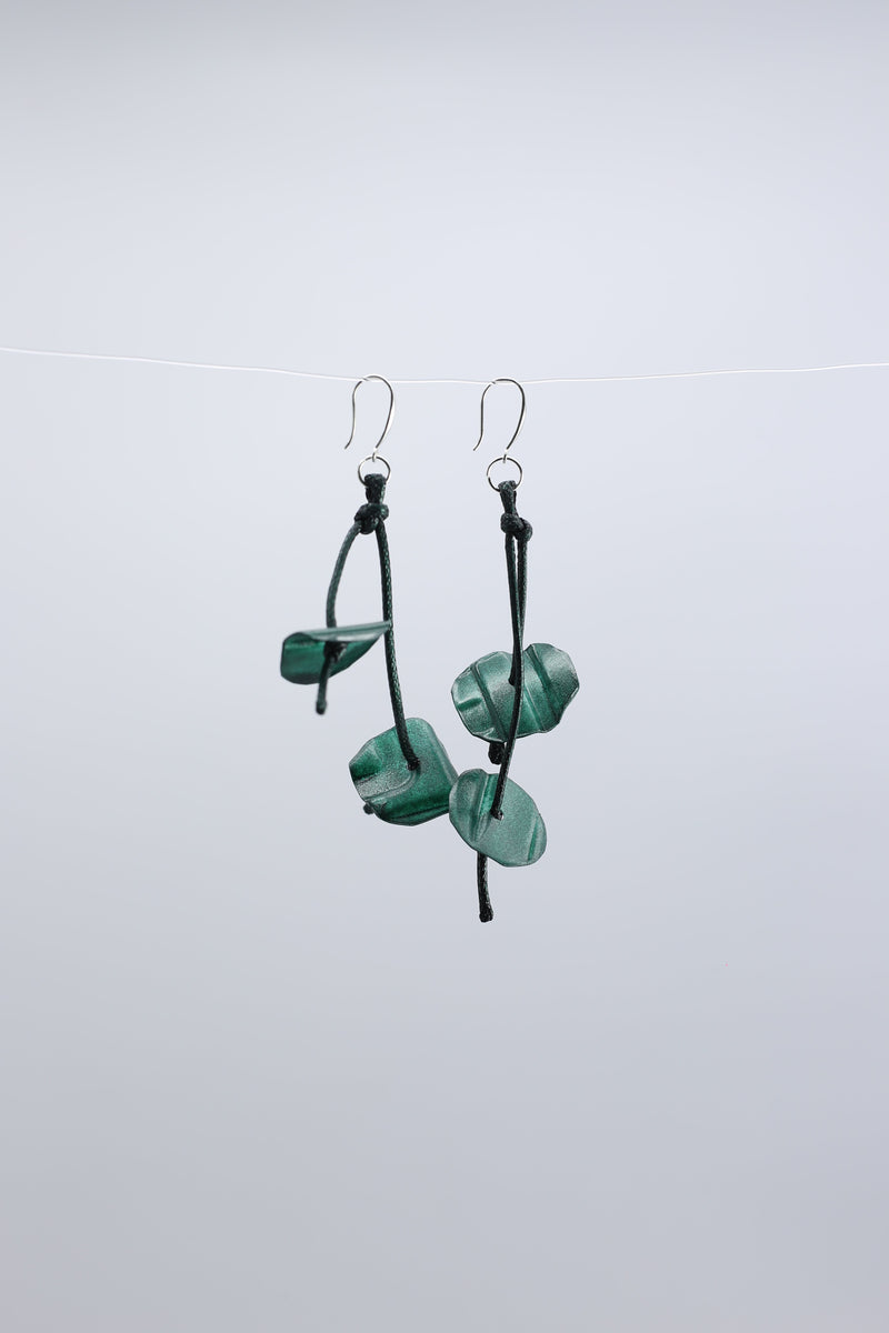 Aqua Coral earrings-Hand painted - Jianhui London