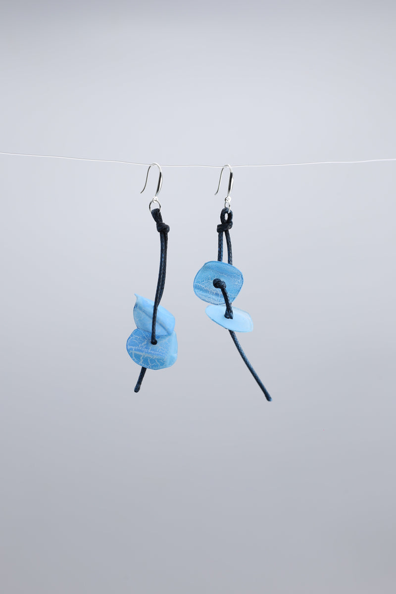 Aqua Coral earrings-Hand painted - Jianhui London