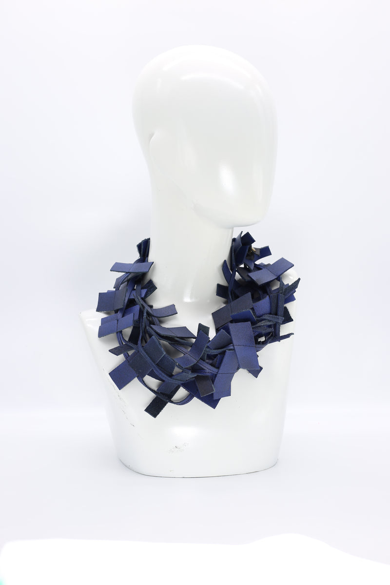 3-strand Recycled Leather Necklaces - Hand painted - Jianhui London