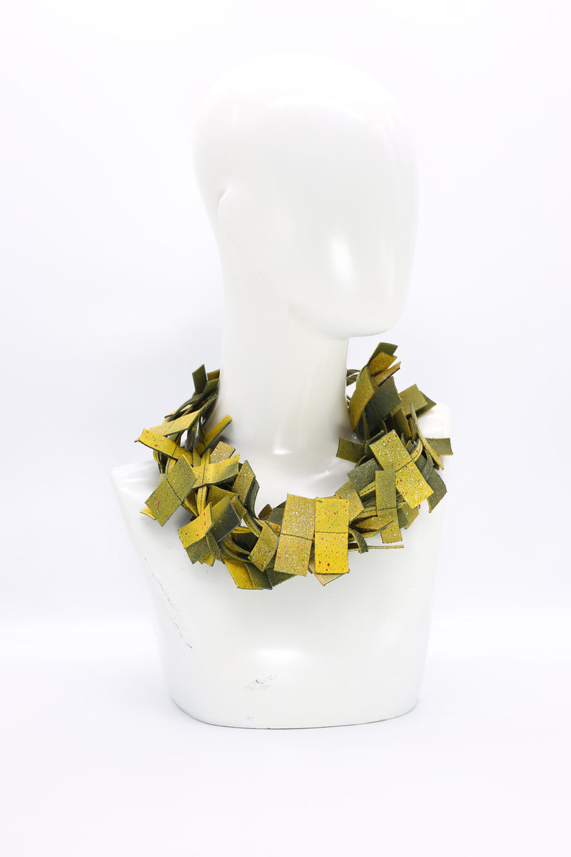 3-strand Recycled Leather Necklaces - Hand painted - Jianhui London