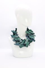3-strand Recycled Leather Necklaces - Hand painted - Jianhui London