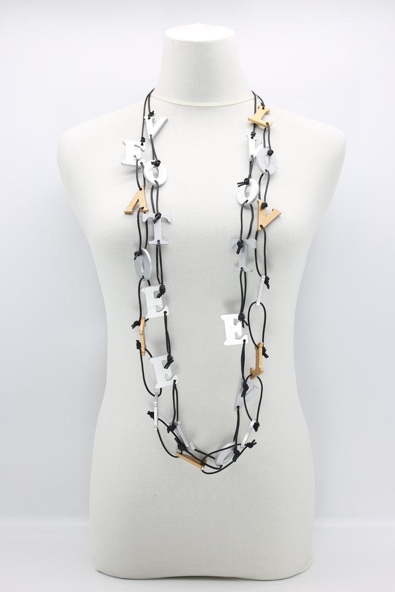 Big VOTE For LOVE on Leatherette Chain Necklaces Set - Jianhui London