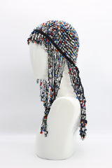 Hand Crocheted Crystal Hat With Tassels - Jianhui London