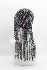 Hand Crocheted Crystal Hat With Tassels - Jianhui London