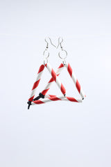 Paper Straw Triangle on Leatherette Earrings - Jianhui London