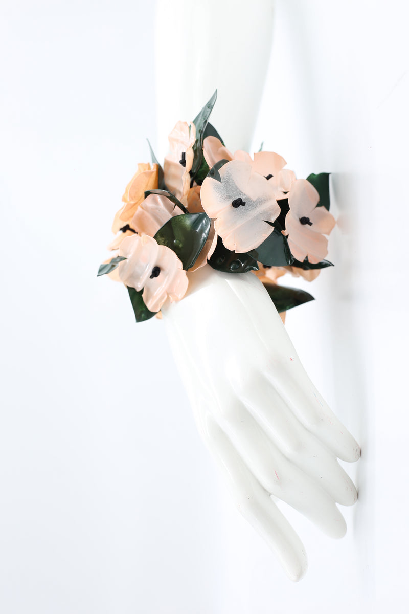 Aqua Poppy with Green Leaf Bracelets - Jianhui London