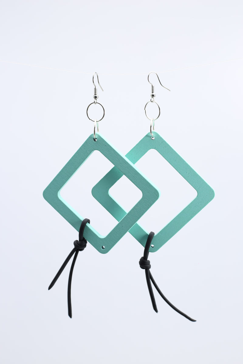 Geometric Earrings with Leatherette String - Small - Jianhui London