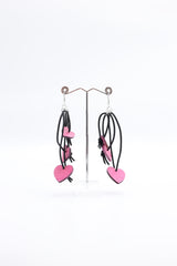 Hand Painted Wooden Hearts Earrings - Jianhui London