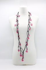 Leatherette Chain with Hand Painted Wooden Hearts - Jianhui London