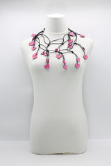 Leatherette Chain with Hand Painted Wooden Hearts - Jianhui London