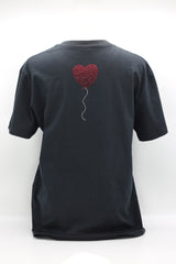 WEARABLE ART - DOG AND HEART CRYSTAL T-SHIRT - Jianhui London