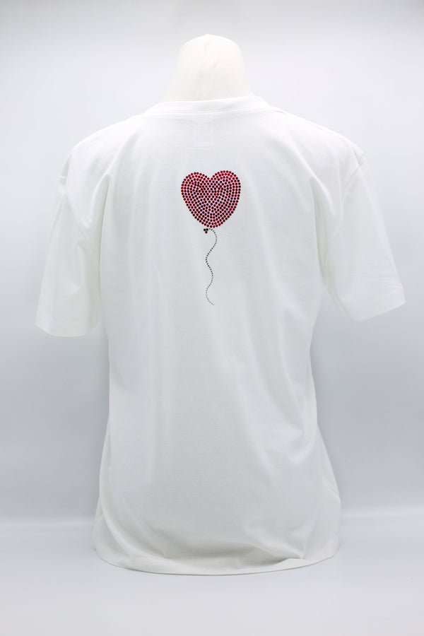 WEARABLE ART - DOG AND HEART CRYSTAL T-SHIRT - Jianhui London