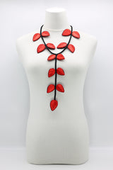 Biba Textile leaves double sided tail Necklace - Jianhui London