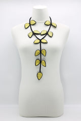 Biba Textile leaves double sided tail Necklace - Jianhui London