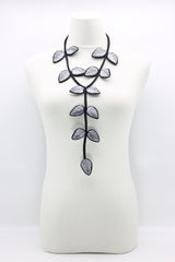 Biba Textile leaves double sided tail Necklace - Jianhui London