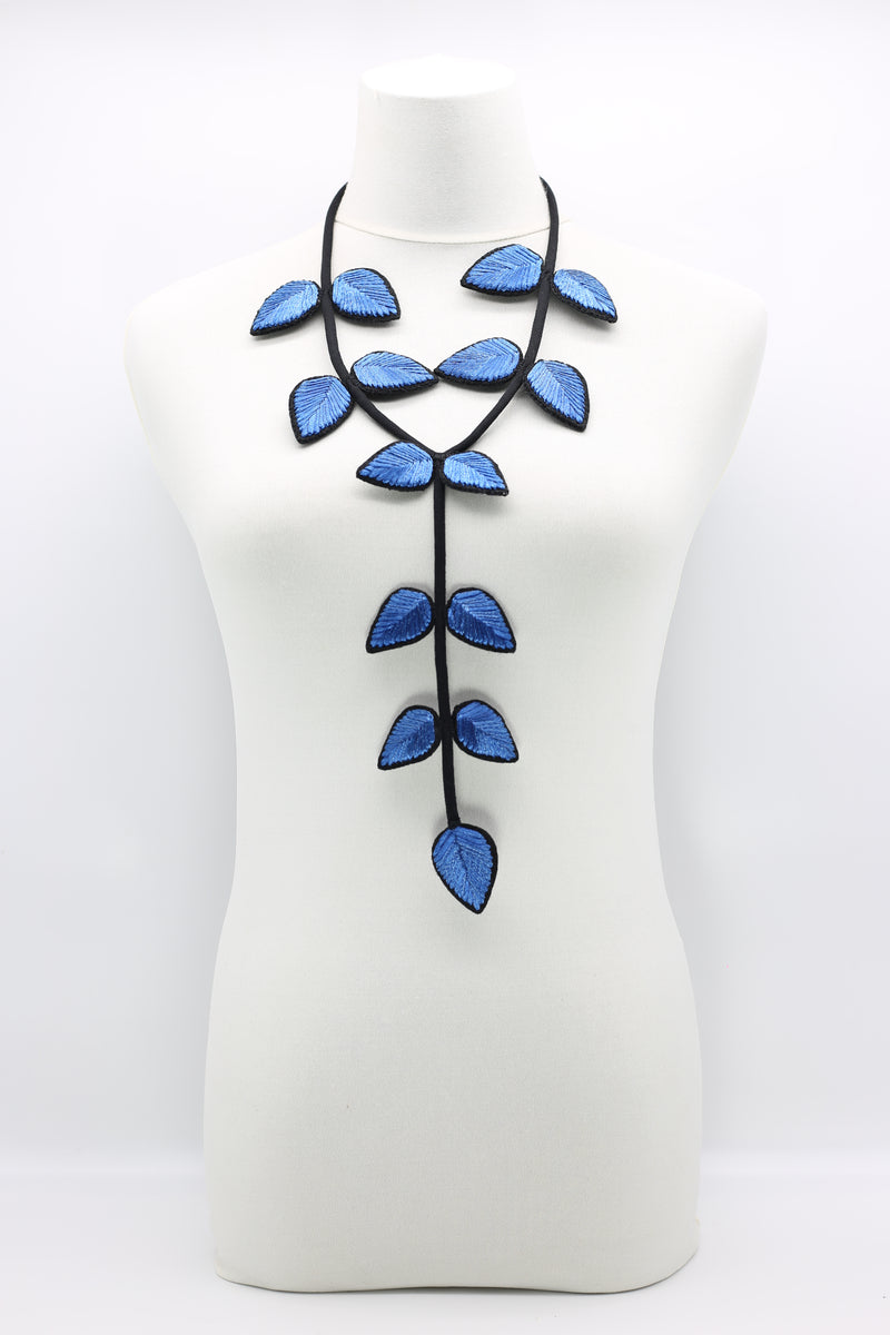 Biba Textile leaves double sided tail Necklace - Jianhui London