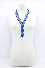 Biba Textile double sided drop leaf Necklace - Jianhui London