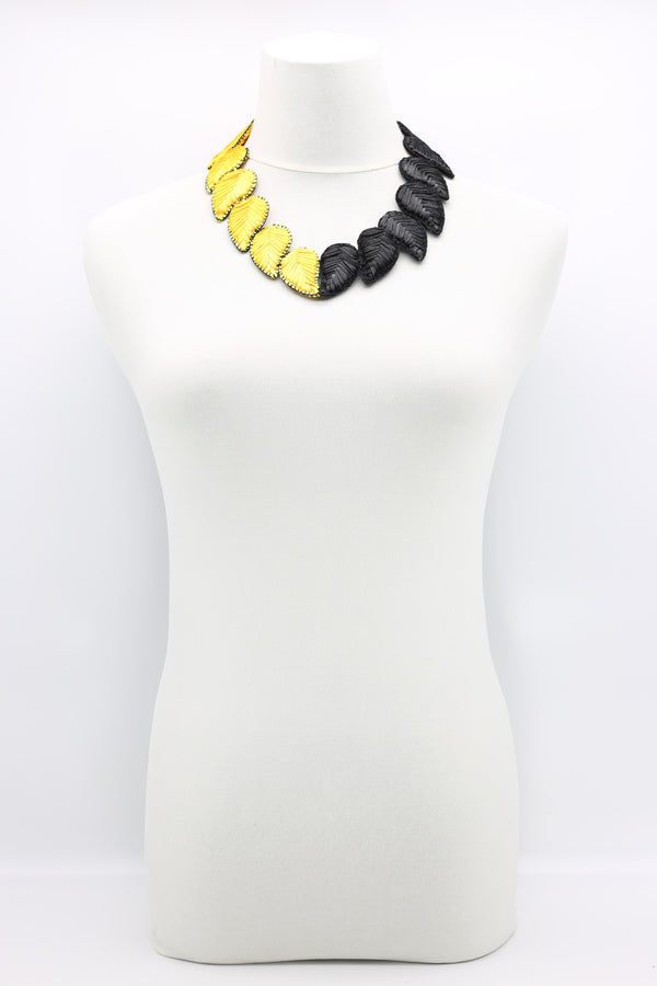 Biba Textile leaves two tone Necklace - Jianhui London