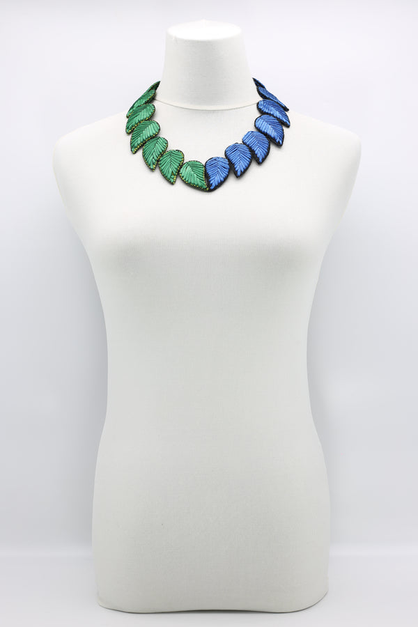 Biba Textile leaves two tone Necklace - Jianhui London