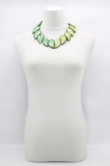 Biba Textile leaves two tone Necklace - Jianhui London