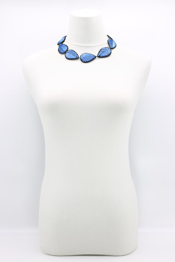 Biba small textile leaves double sided Necklace - Jianhui London