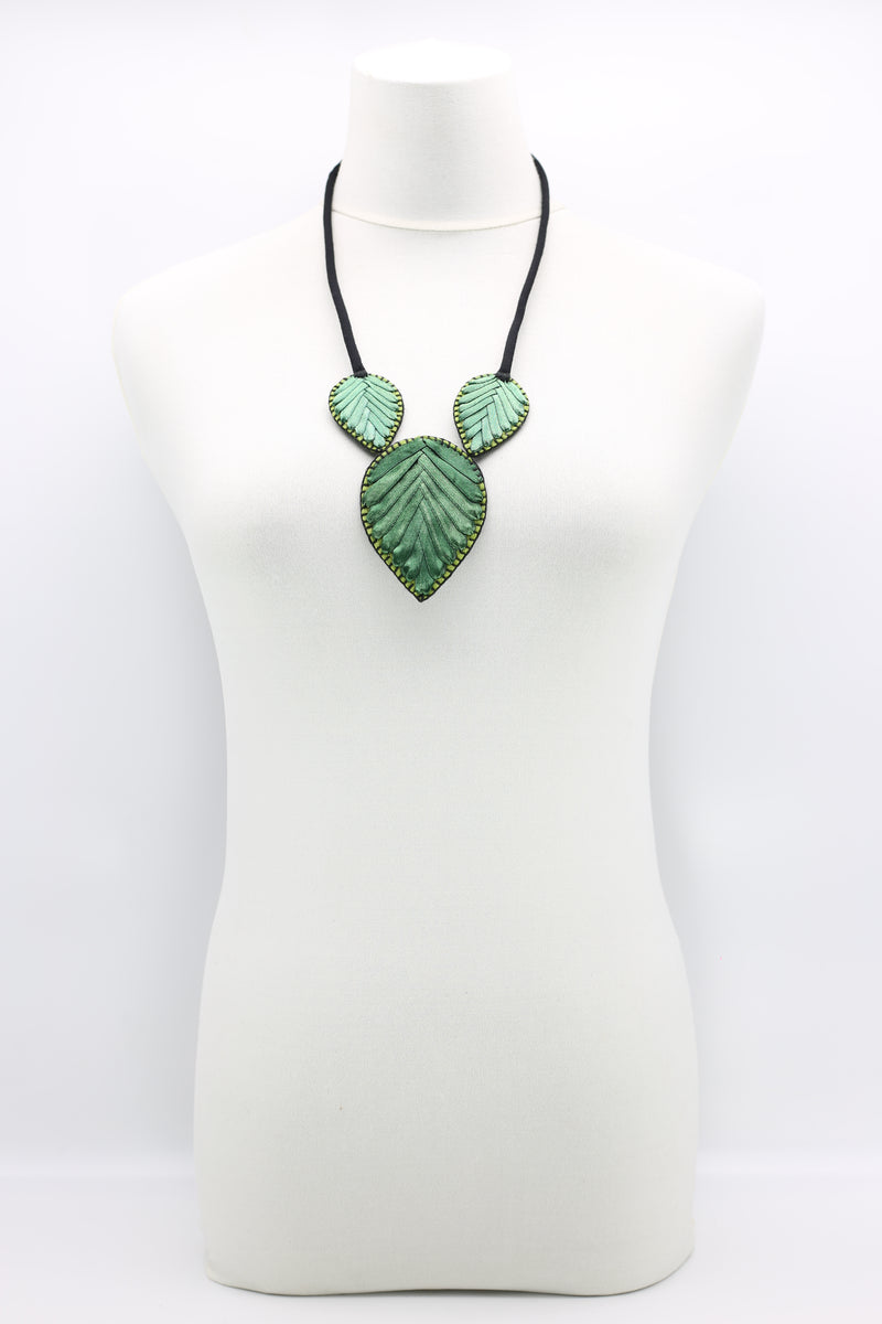 Biba Textile three leaves Necklace - Jianhui London