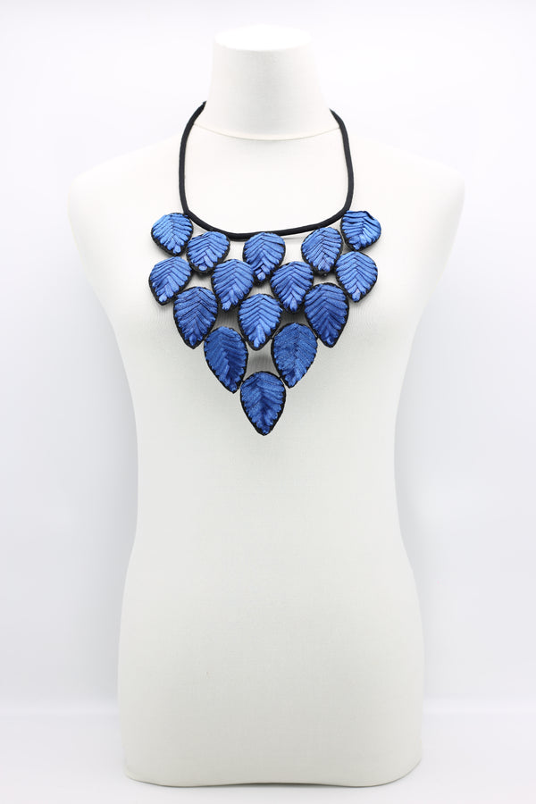 Textile Leaf bib Necklace - Jianhui London