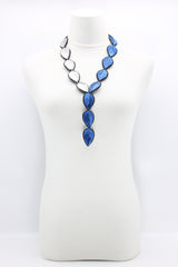 Biba Textile double sided drop leaf Necklace - Jianhui London