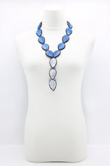 Biba Textile double sided drop leaf Necklace - Jianhui London
