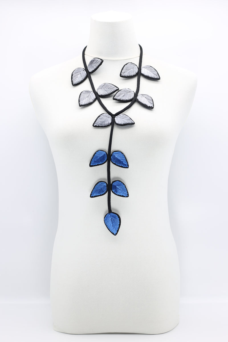 Biba Textile leaves double sided tail Necklace - Jianhui London