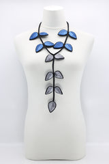 Biba Textile leaves double sided tail Necklace - Jianhui London