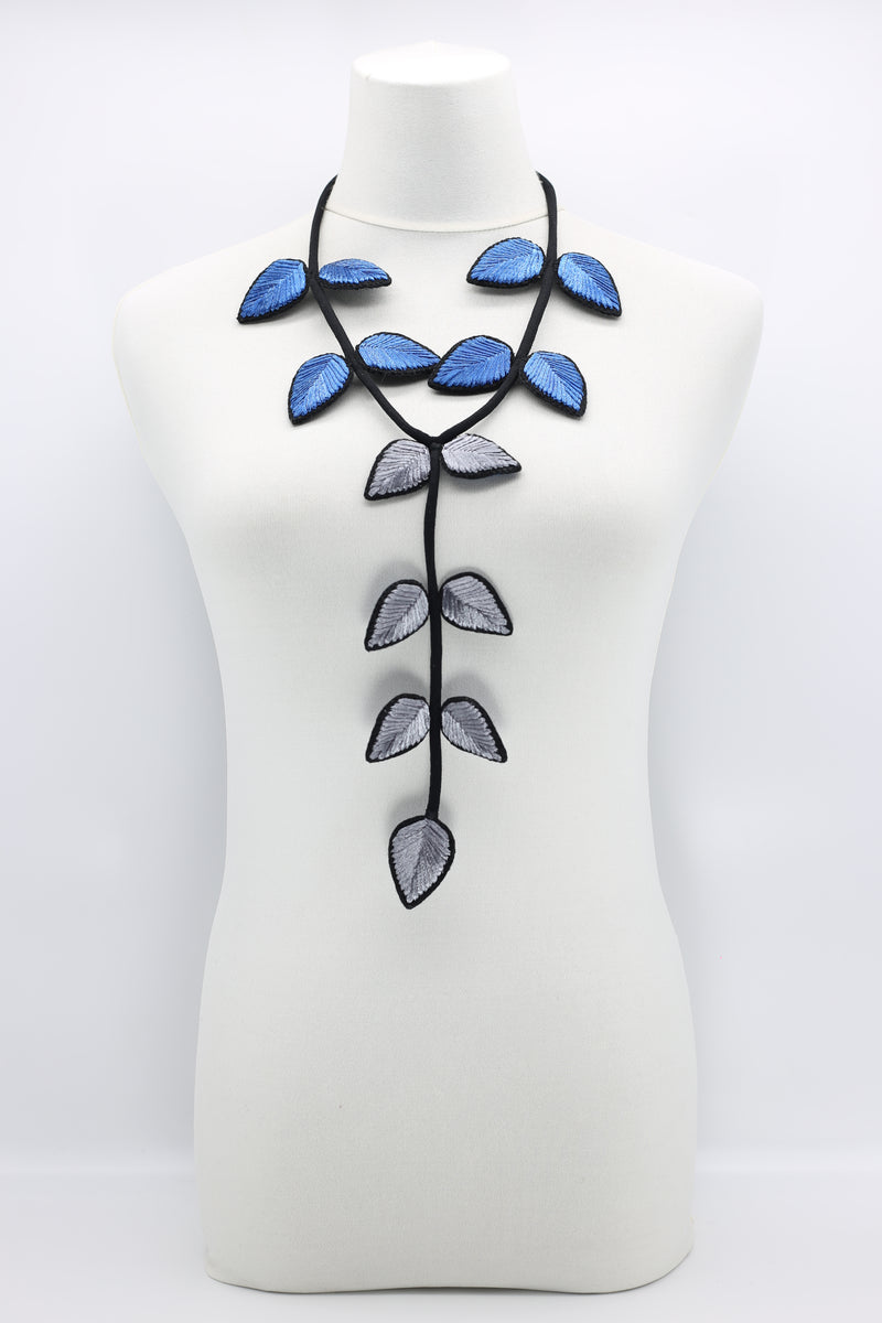 Biba Textile leaves double sided tail Necklace - Jianhui London