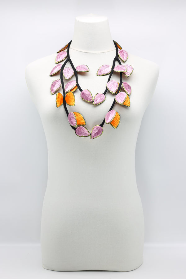 Biba Textile leaf double Necklace - Jianhui London