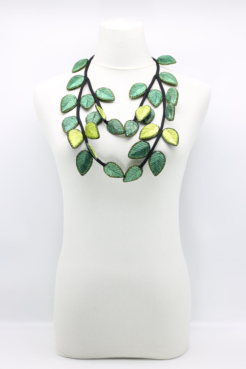 Biba Textile leaf double Necklace - Jianhui London