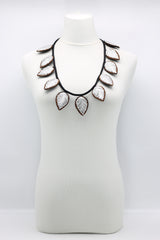 Textile leaf medium length Necklace - Jianhui London