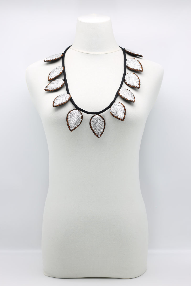 Textile leaf medium length Necklace - Jianhui London