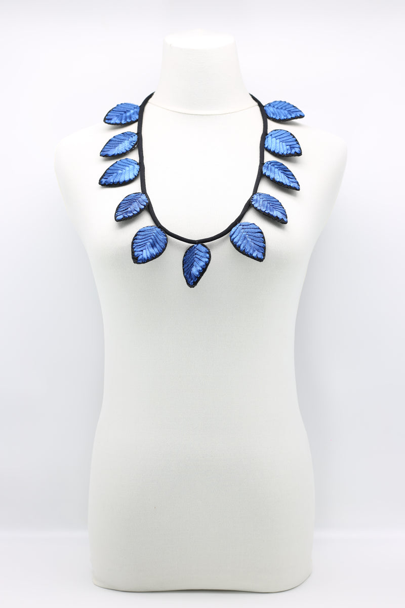 Textile leaf medium length Necklace - Jianhui London