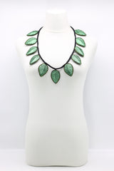 Textile leaf medium length Necklace - Jianhui London