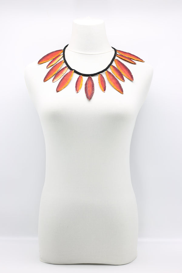 Biba Hand painted recycled canvas sun flower Necklace - Jianhui London