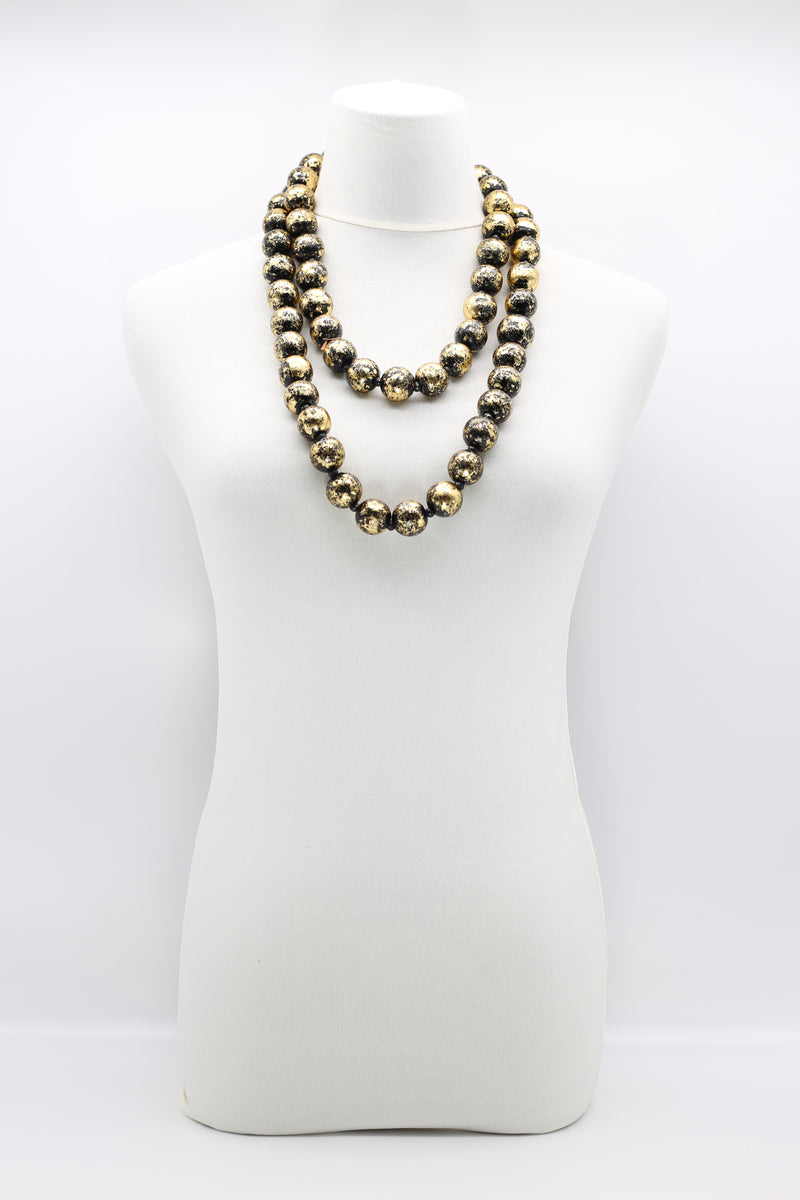 Round Wooden Beads Necklaces - Hand gilded - Medium - Jianhui London