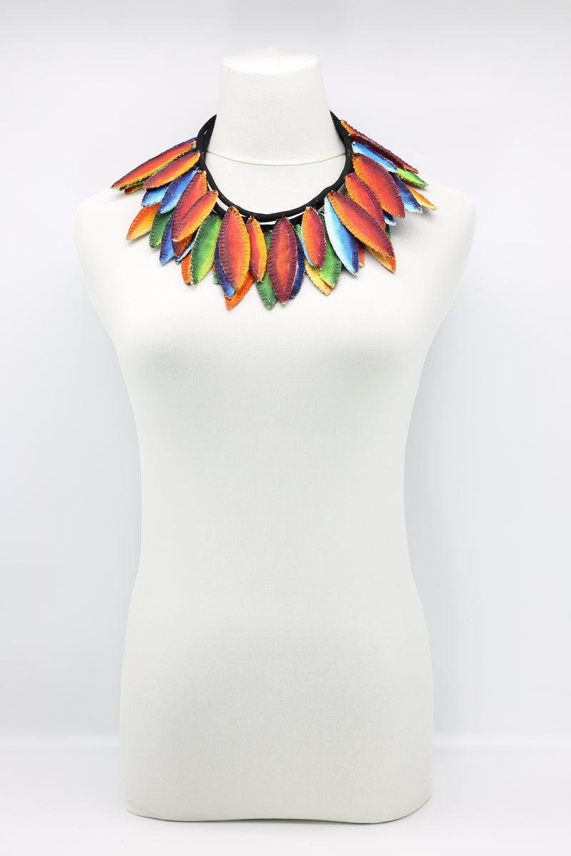 Biba 3 x Hand painted recycled canvas sunflower Necklace - Jianhui London