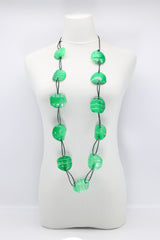 Aqua Plain Necklace - Hand-painted - Large - Jianhui London